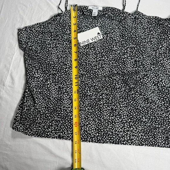 Nine West Camisole Women XXL Black White NWT Animal Print Adjustable Strap Tank - Picture 7 of 8